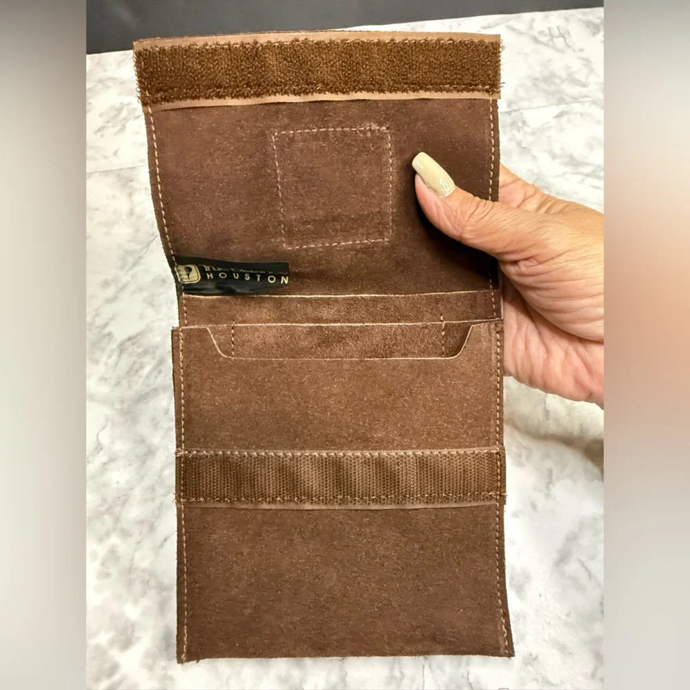 VTG 1985 -2002 Houston Open TPC The Woodlands Brown Suede Valuable Golf Pouch